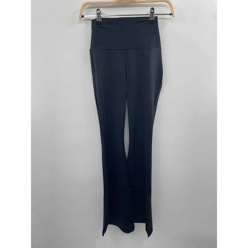 NWT Balera Side-Split Flare Leggings Women's Small 4-6 Black Pull-On Stretch